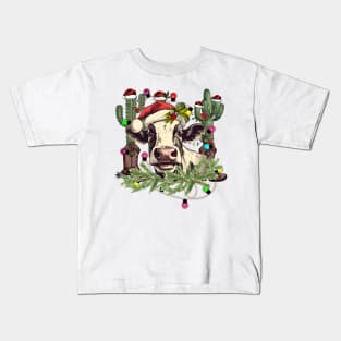 Mooey Christmas Cow Kids T-Shirt